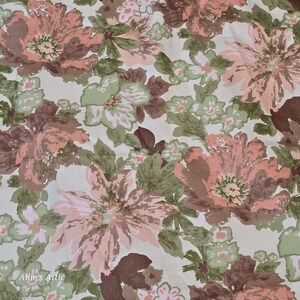 Waverly Montego Upholstery Fabric Vintage Flower Floral Pink Green Brown 8+ Yard